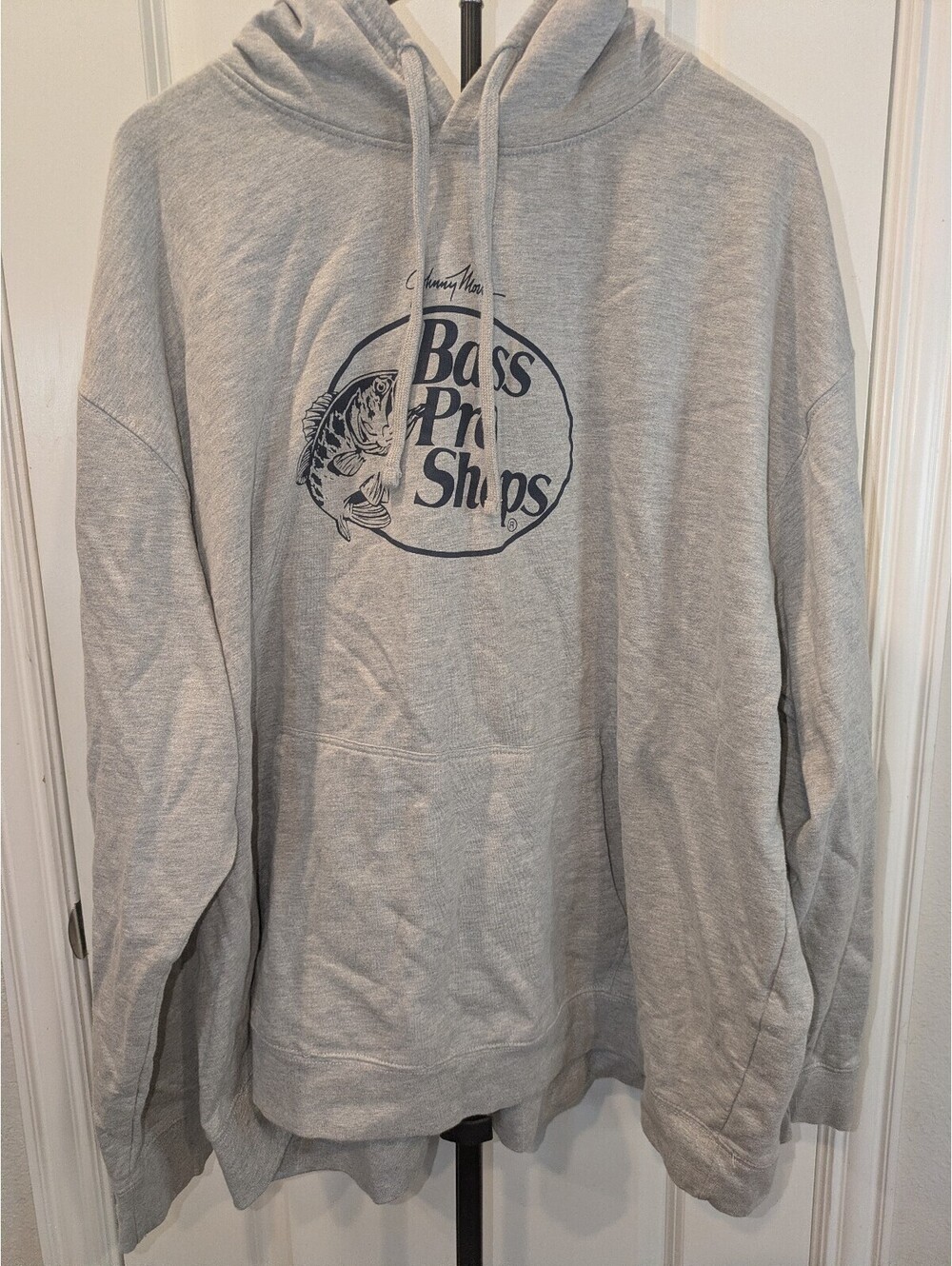 Bass Pro Shops Johnny Morris Hoodie Mens 3XL Gray Fishing Logo Pullover